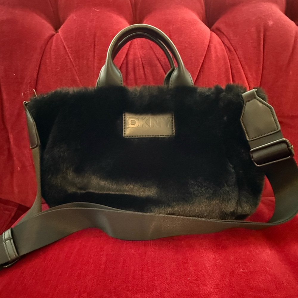 NWT DKNY Fur small tote
